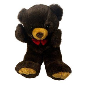 JC Penney Plush Teddy Bear Puppet With Bowtie Preowned One Foot Toe Separator Lo